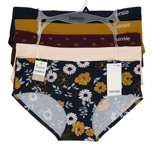 NWT! Kensie Seamless Hipster Panties Size XL 5-Pack Tag-less